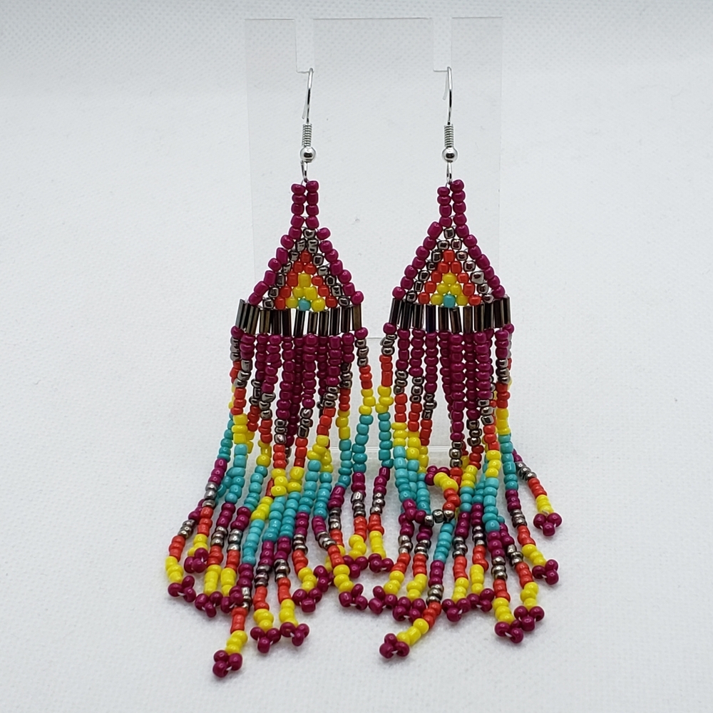 Colorful Beaded Dangle Earrings